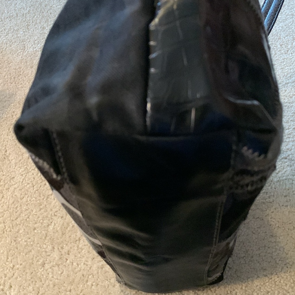 Rosetti Black,Silver And Gray Patchwork Handbag W… - image 5